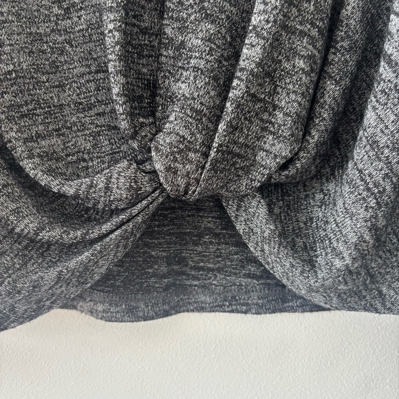 Anthropologie Sunday in Brooklyn Heathered Merled Gray Twist Front Sweater Top S - Picture 5 of 6